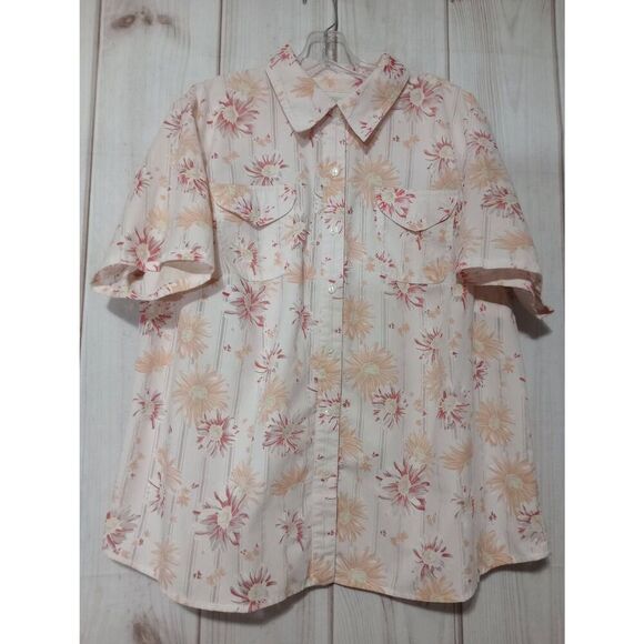Alfred‎ Dunner Shirt Ladies 20W Floral Semi Sheer - Picture 1 of 8
